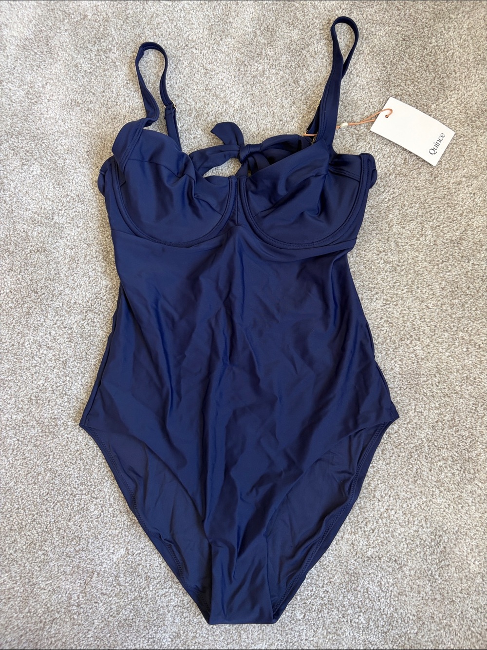 Quince Italian Underwire One-Piece Swimsuit in Navy L